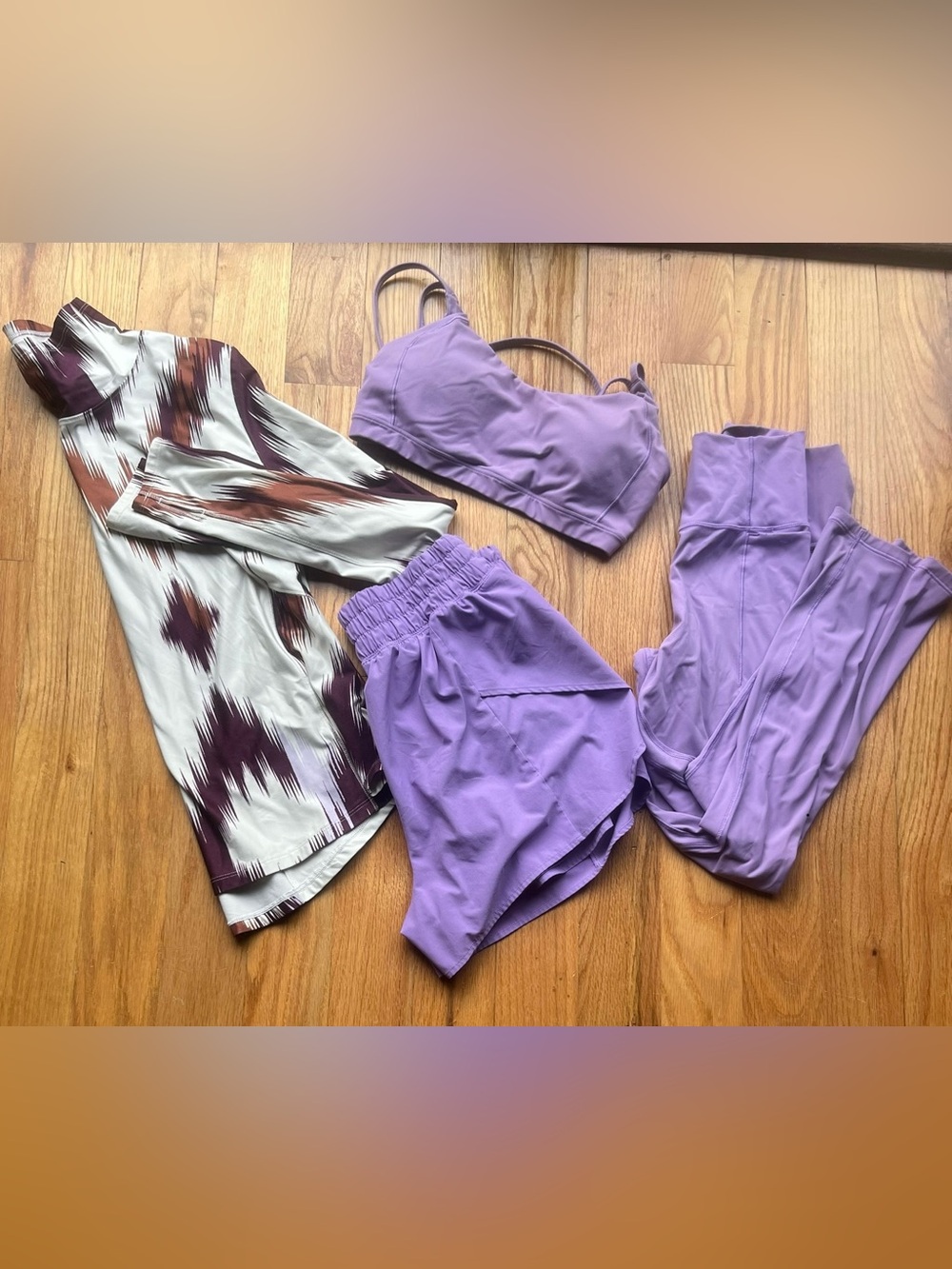 Calia purple set with coordinating cold weather top